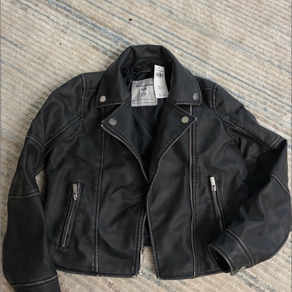 Abercrombie Kids Leather Black Jacket